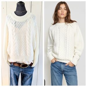 moon & madison Ivory Cable Knit Sweater sz XS